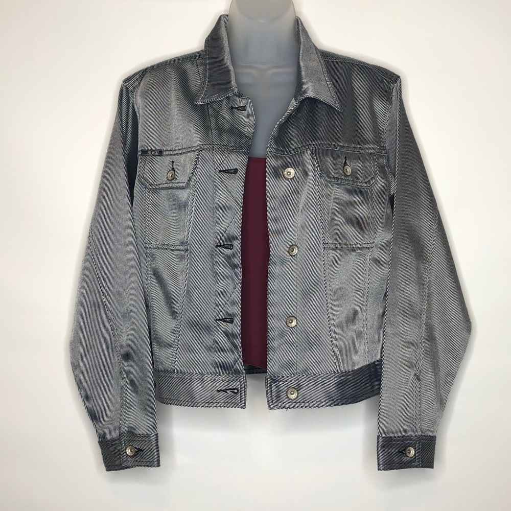 REVOLT Jean style jacket in black and silver